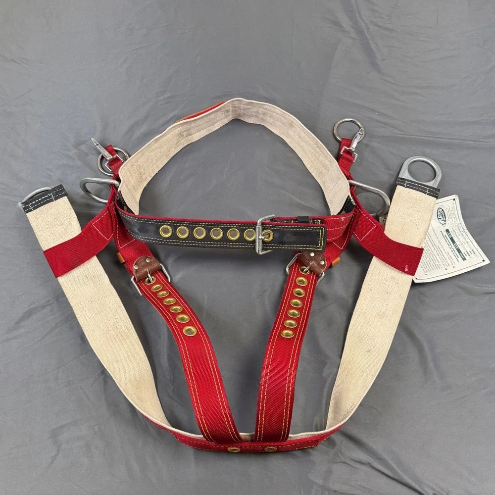 NWT Weaver Leather 1034 Large Arborist Climbing Saddle Red Wide Back Harness USA